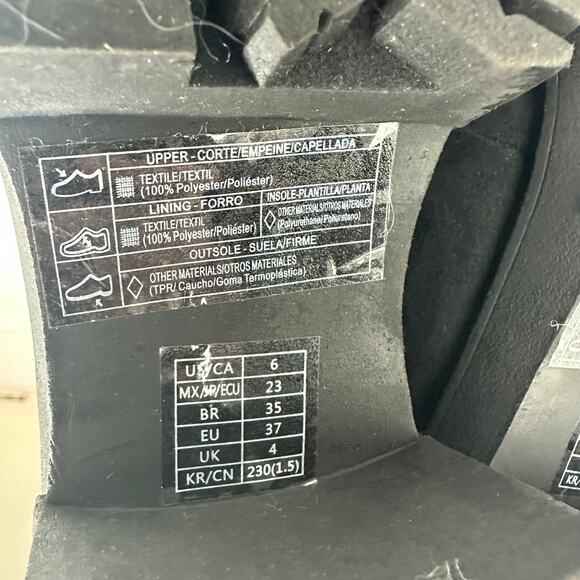 Forever 21 Womens Lace-Up Chunky Heel Fleece Faux Suede Black/Beige Booties 6 - Picture 10 of 10